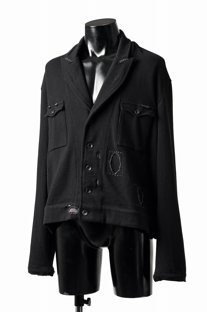 Load image into Gallery viewer, Professor.E DESTROYED KNIT WORK JACKET (BLACK)