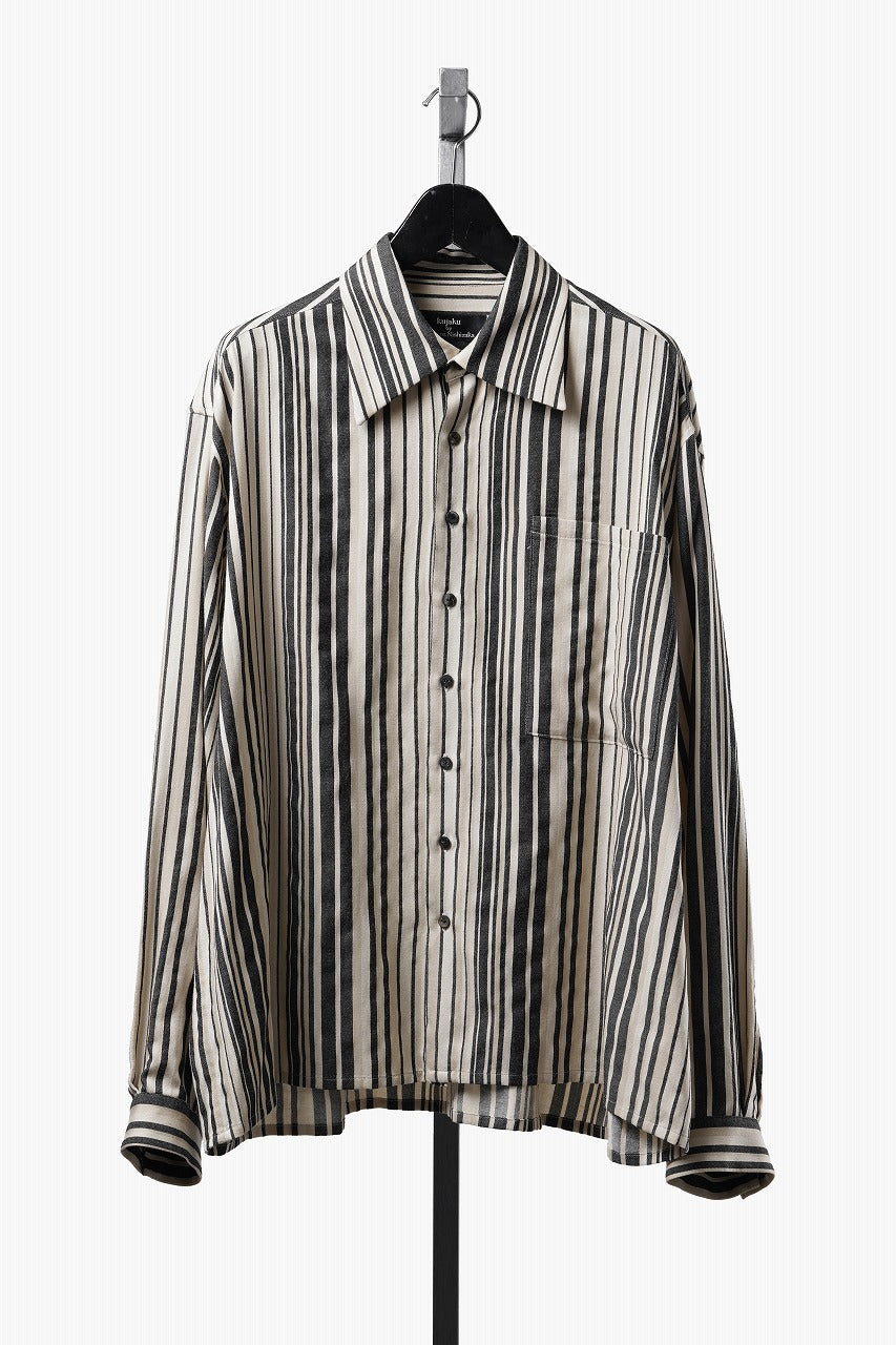Load image into Gallery viewer, kujaku striped oversized shirt / S-258 (stripe)