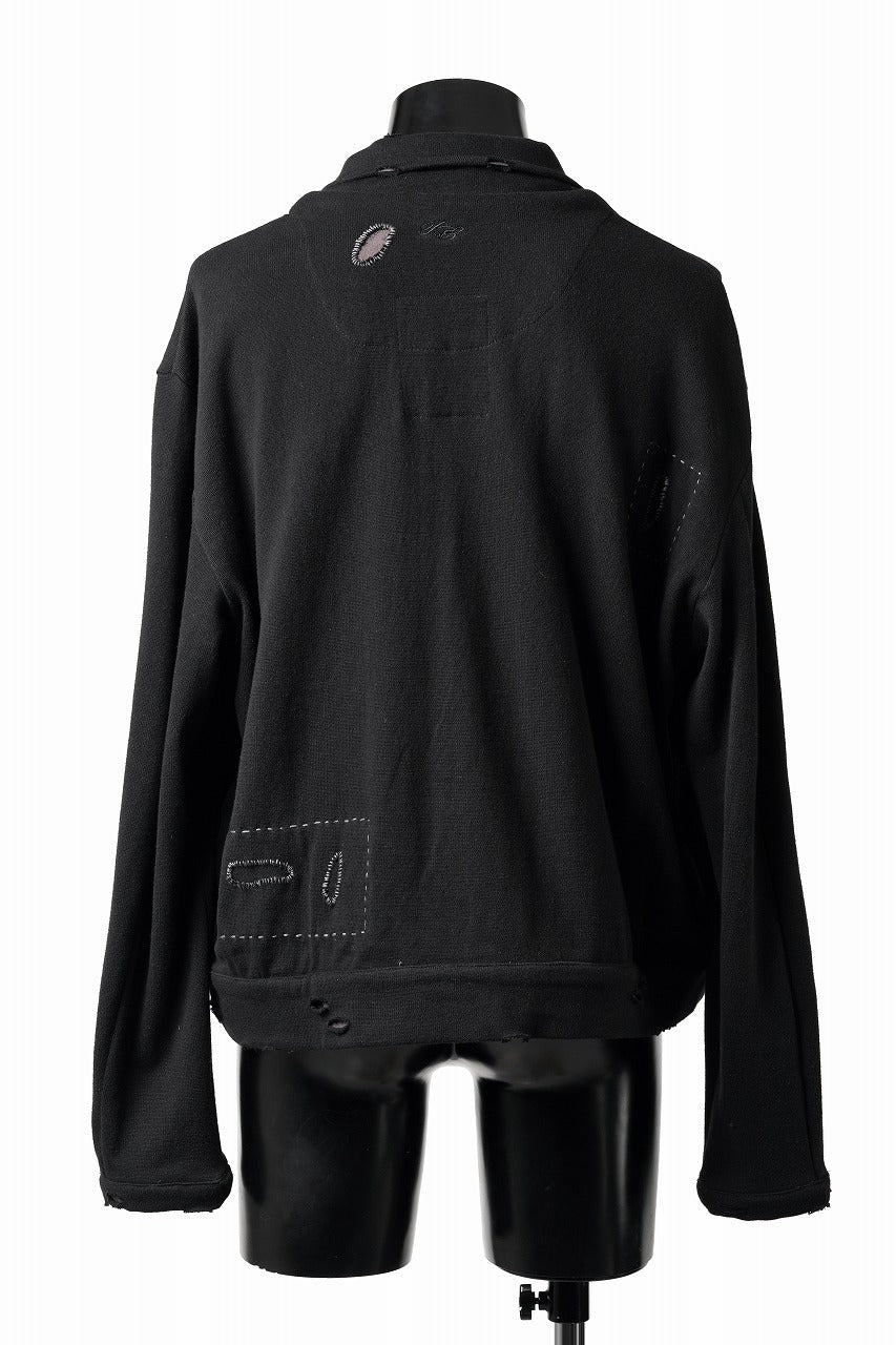 Load image into Gallery viewer, Professor.E DESTROYED KNIT WORK JACKET (BLACK)