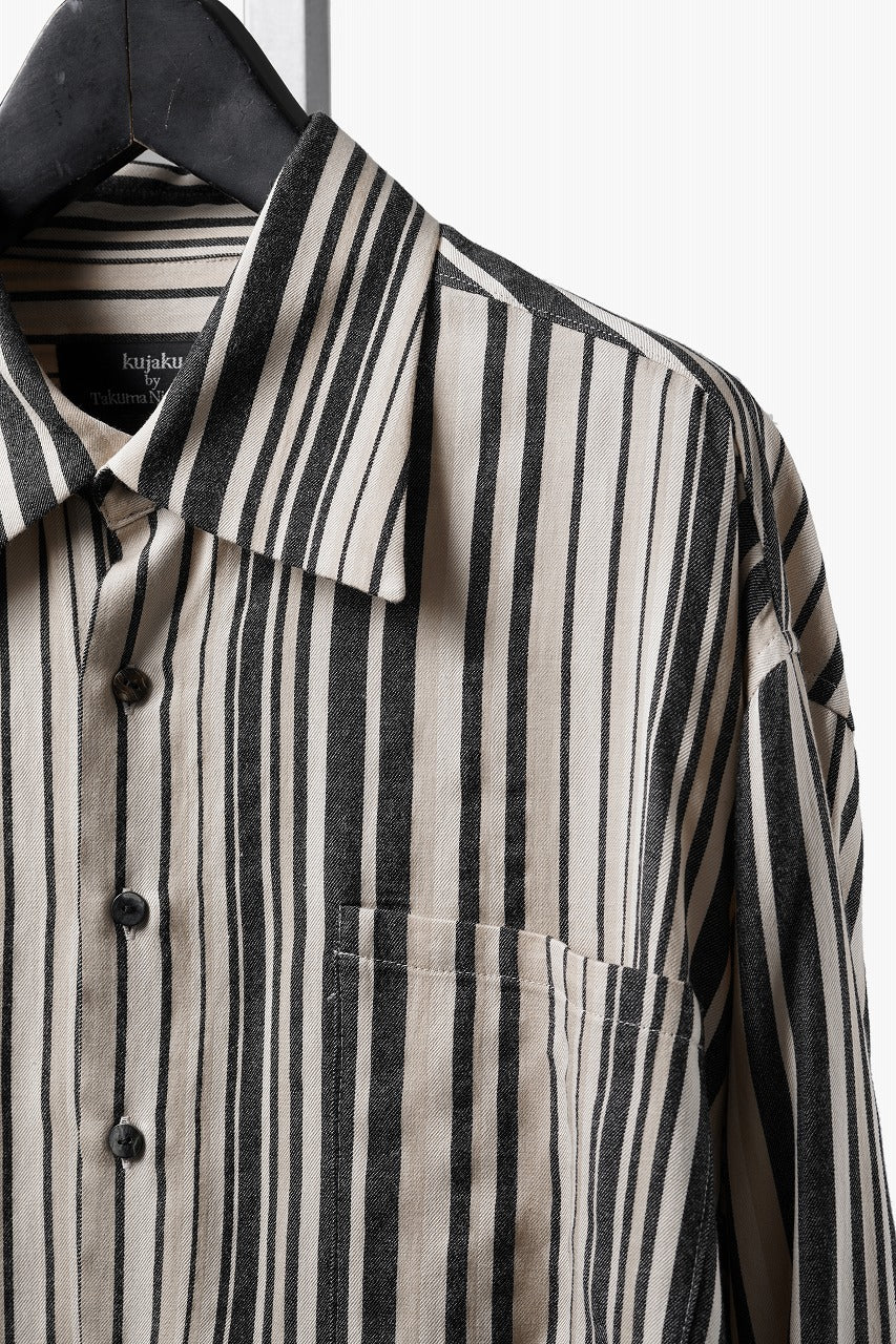 Load image into Gallery viewer, kujaku striped oversized shirt / S-258 (stripe)