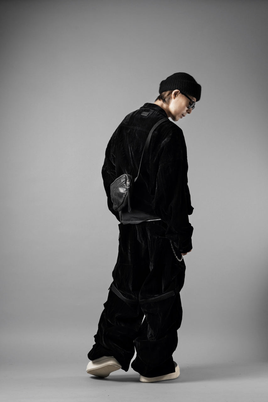 画像をギャラリービューアに読み込む, A.F ARTEFACT WASHER VELOR TUCK WIDE PANTS (BLACK)