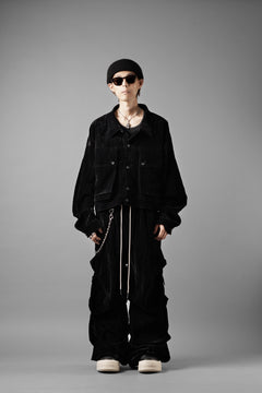 画像をギャラリービューアに読み込む, A.F ARTEFACT WASHER VELOR TUCK WIDE PANTS (BLACK)