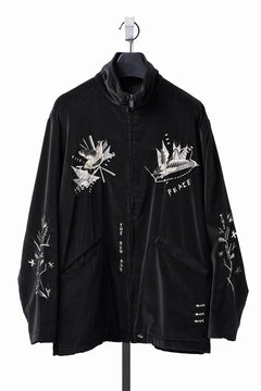 画像をギャラリービューアに読み込む, PORTER CLASSIC VELVETEEN HIPPIE SOUVENIR ZIP UP JACKET (BLACK)
