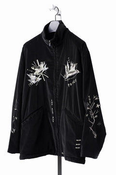 画像をギャラリービューアに読み込む, PORTER CLASSIC VELVETEEN HIPPIE SOUVENIR ZIP UP JACKET (BLACK)