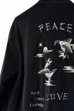 画像をギャラリービューアに読み込む, PORTER CLASSIC VELVETEEN HIPPIE SOUVENIR ZIP UP JACKET (BLACK)