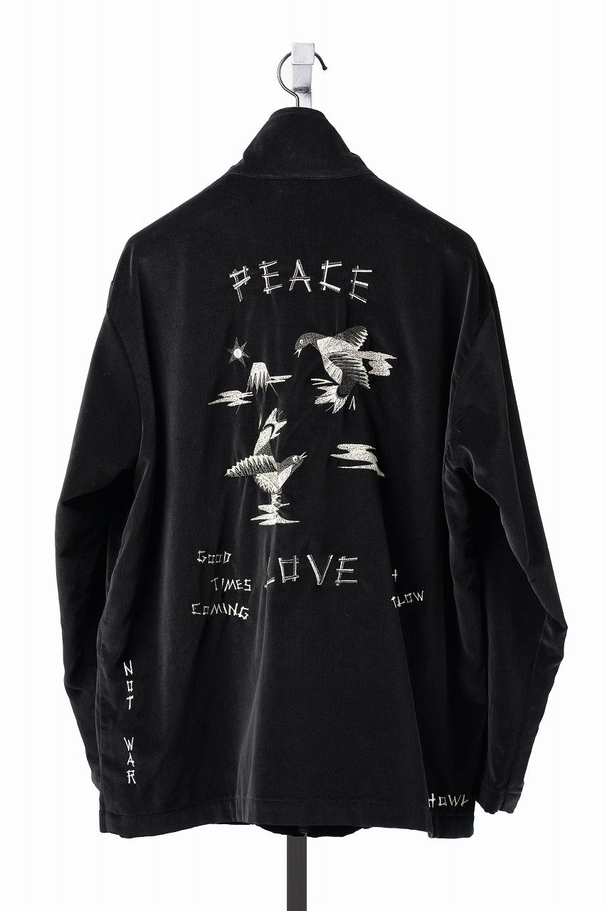 画像をギャラリービューアに読み込む, PORTER CLASSIC VELVETEEN HIPPIE SOUVENIR ZIP UP JACKET (BLACK)
