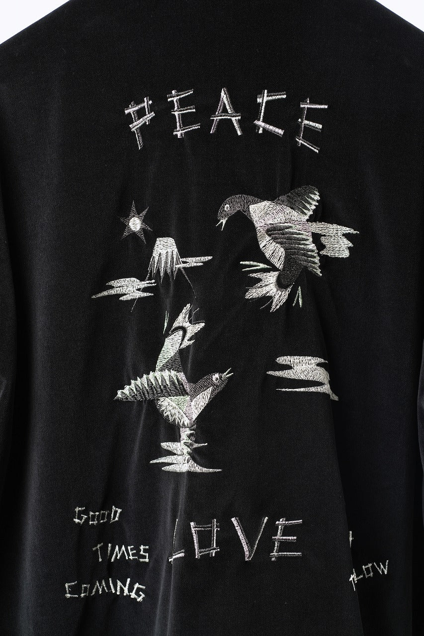 画像をギャラリービューアに読み込む, PORTER CLASSIC VELVETEEN HIPPIE SOUVENIR ZIP UP JACKET (BLACK)