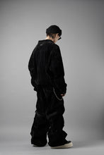 画像をギャラリービューアに読み込む, A.F ARTEFACT WASHER VELOR TUCK WIDE PANTS (BLACK)