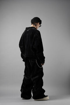 画像をギャラリービューアに読み込む, A.F ARTEFACT WASHER VELOR TUCK WIDE PANTS (BLACK)