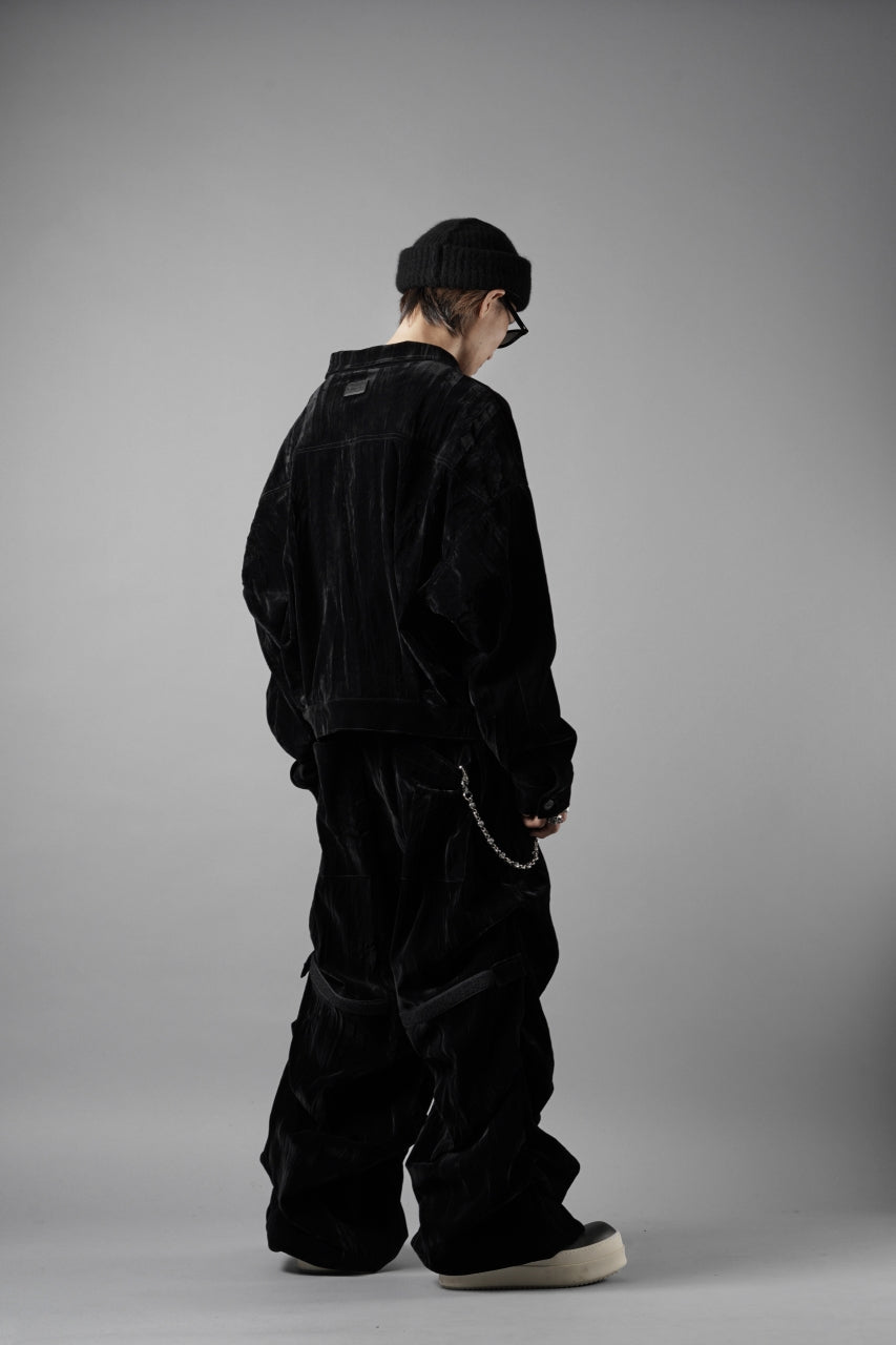 画像をギャラリービューアに読み込む, A.F ARTEFACT WASHER VELOR TUCK WIDE PANTS (BLACK)
