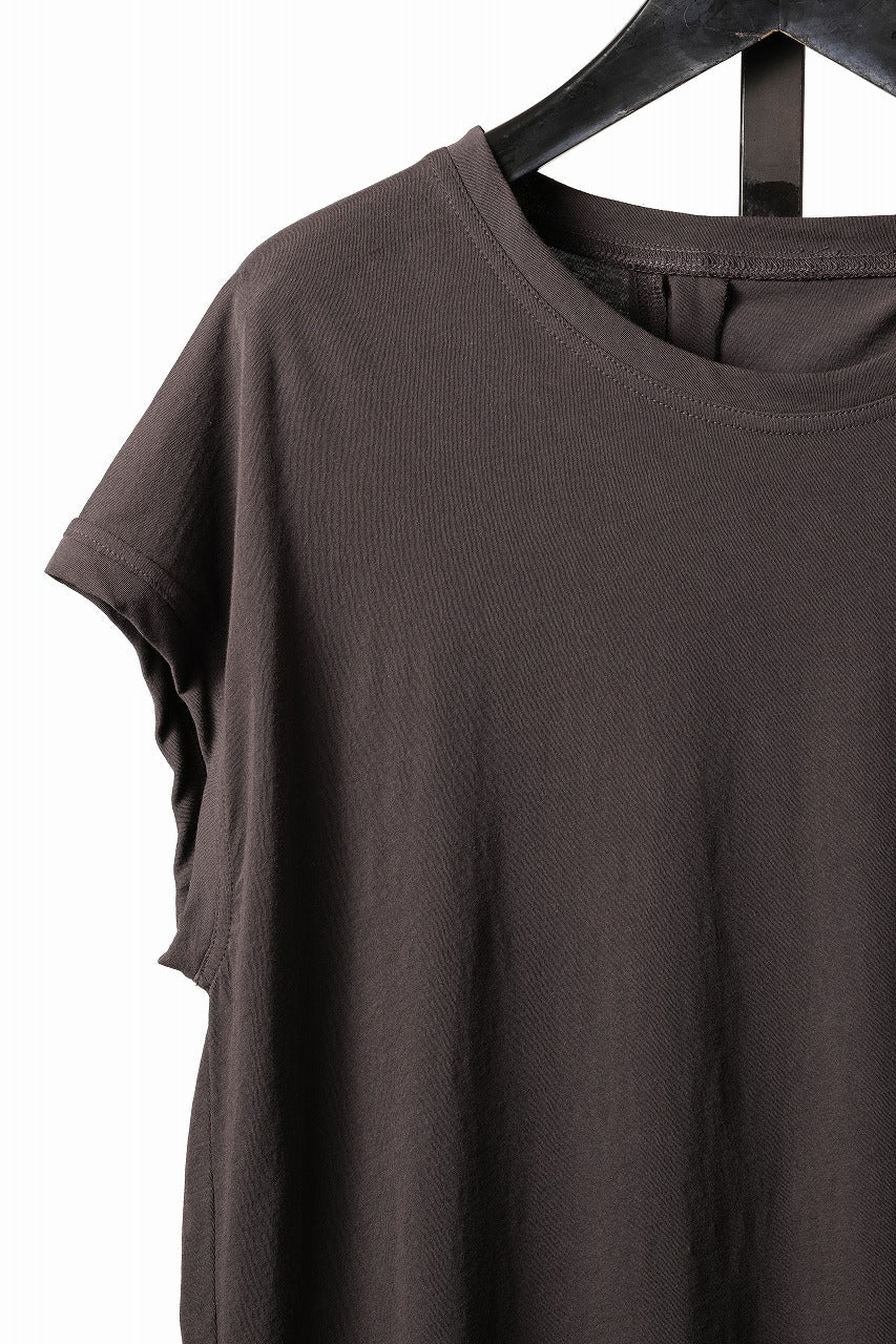 画像をギャラリービューアに読み込む, KLASICA "LUNG v.7" FLAP BACK SLEEVE LESS / HIGH TWISTED COTTON DRY JERSEY (BROWN)