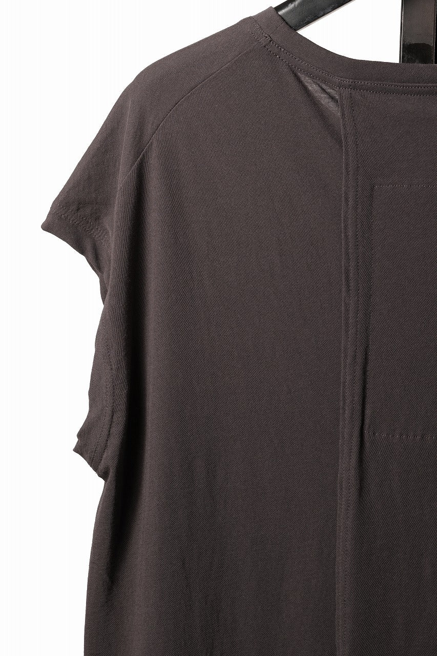 画像をギャラリービューアに読み込む, KLASICA "LUNG v.7" FLAP BACK SLEEVE LESS / HIGH TWISTED COTTON DRY JERSEY (BROWN)