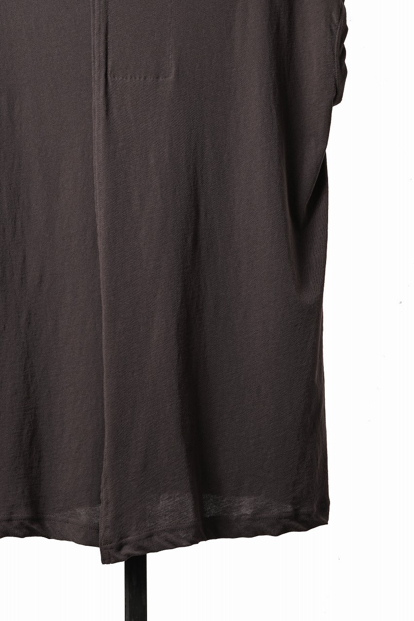 画像をギャラリービューアに読み込む, KLASICA "LUNG v.7" FLAP BACK SLEEVE LESS / HIGH TWISTED COTTON DRY JERSEY (BROWN)
