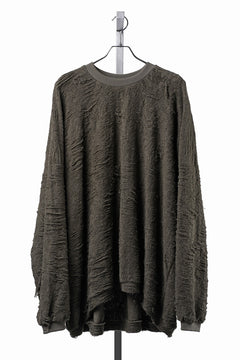 画像をギャラリービューアに読み込む, A.F ARTEFACT EXTREME OVERSIZED PULLOVER / DAMAGE PILE &amp; PLATING KNIT JERSEY (KHAKI)