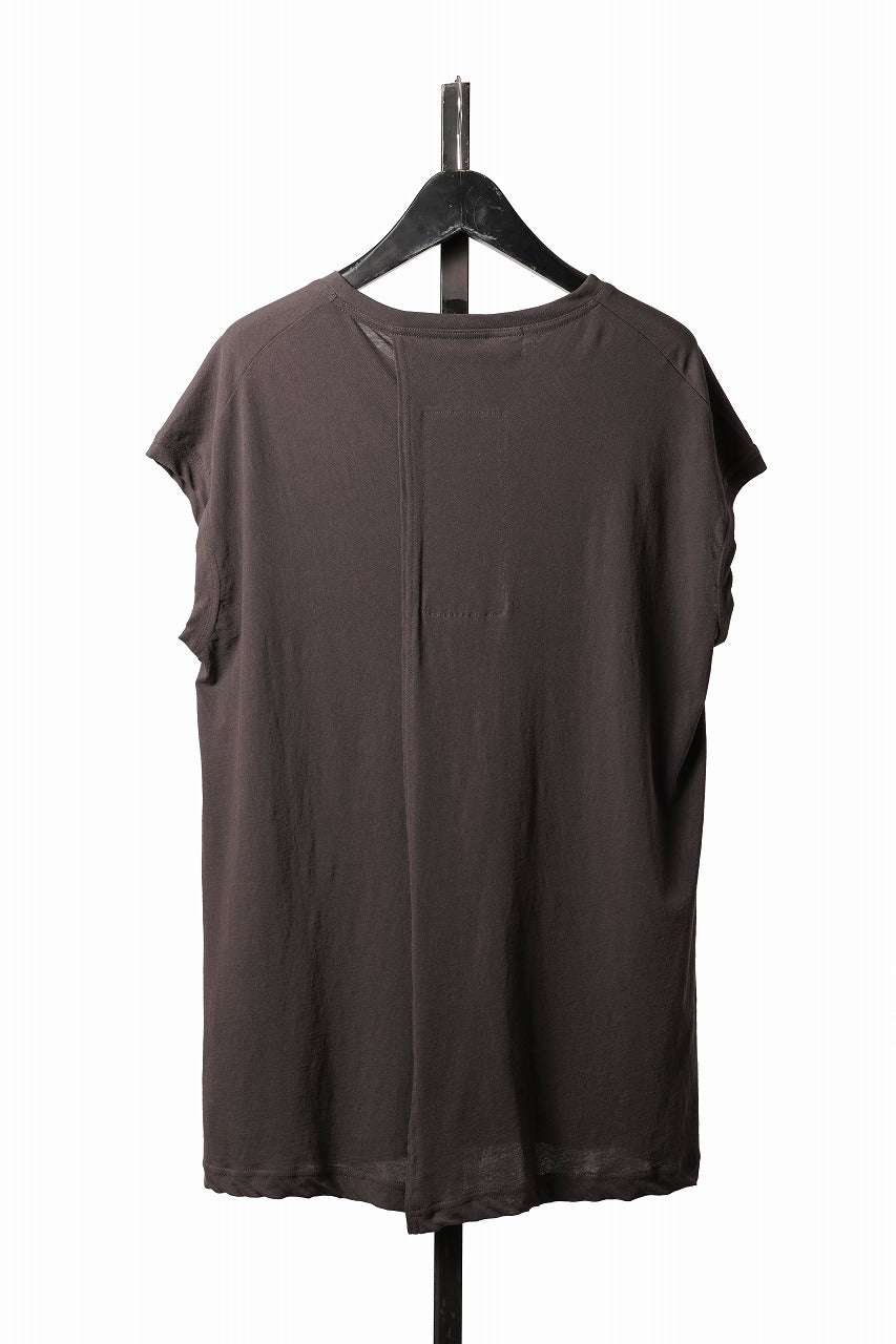 画像をギャラリービューアに読み込む, KLASICA "LUNG v.7" FLAP BACK SLEEVE LESS / HIGH TWISTED COTTON DRY JERSEY (BROWN)