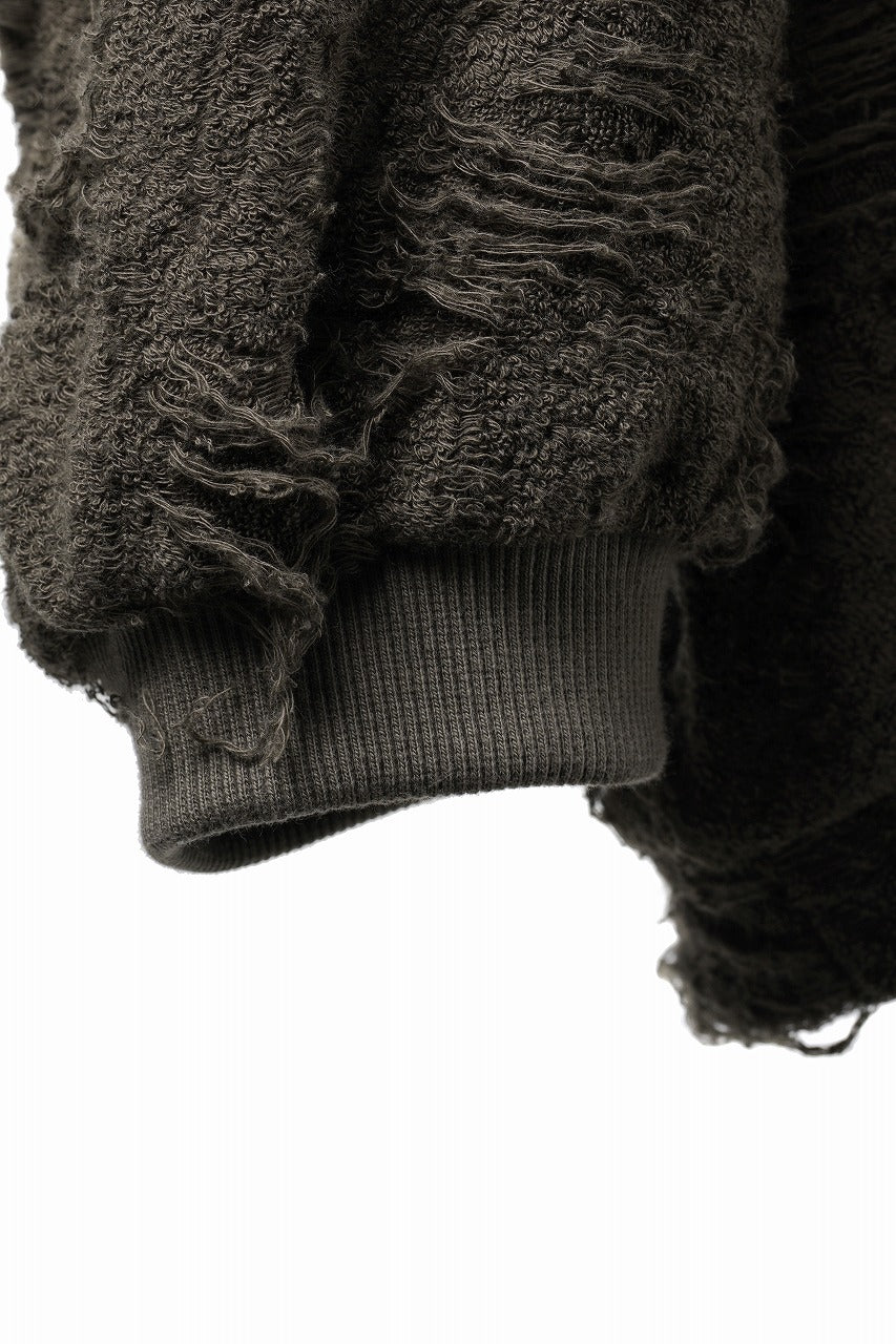 画像をギャラリービューアに読み込む, A.F ARTEFACT EXTREME OVERSIZED PULLOVER / DAMAGE PILE &amp; PLATING KNIT JERSEY (KHAKI)