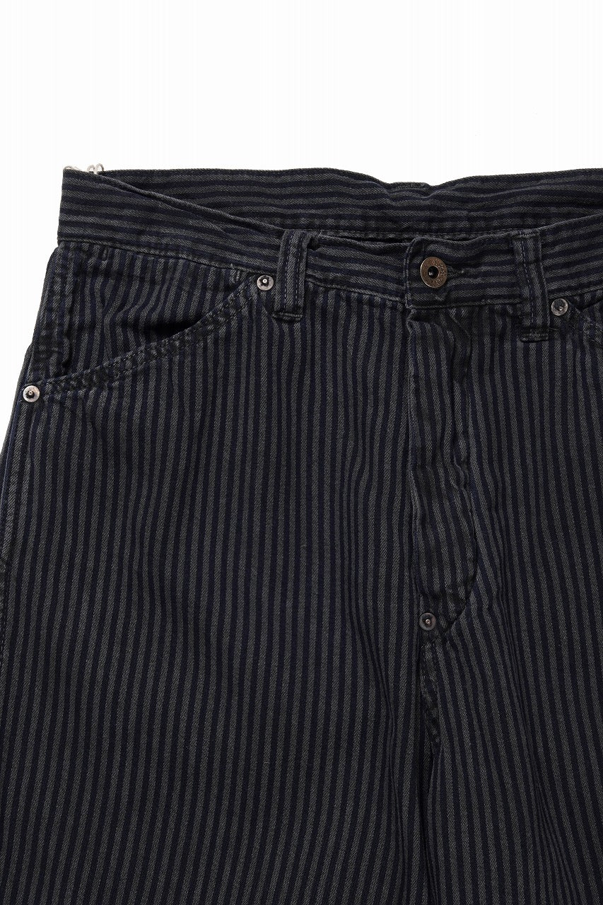 画像をギャラリービューアに読み込む, FULLCOUNT 1149 HICKOLY STRIPE BLACK WORK TROUSERS (CHARCOAL BLACK)