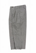 Load image into Gallery viewer, N/07 2 TUCKS WIDE TAPERED TROUSERS / SELVEDGE HICKORY STRIPES DENIM (ONE WASHED) (BLACK x WHITE)