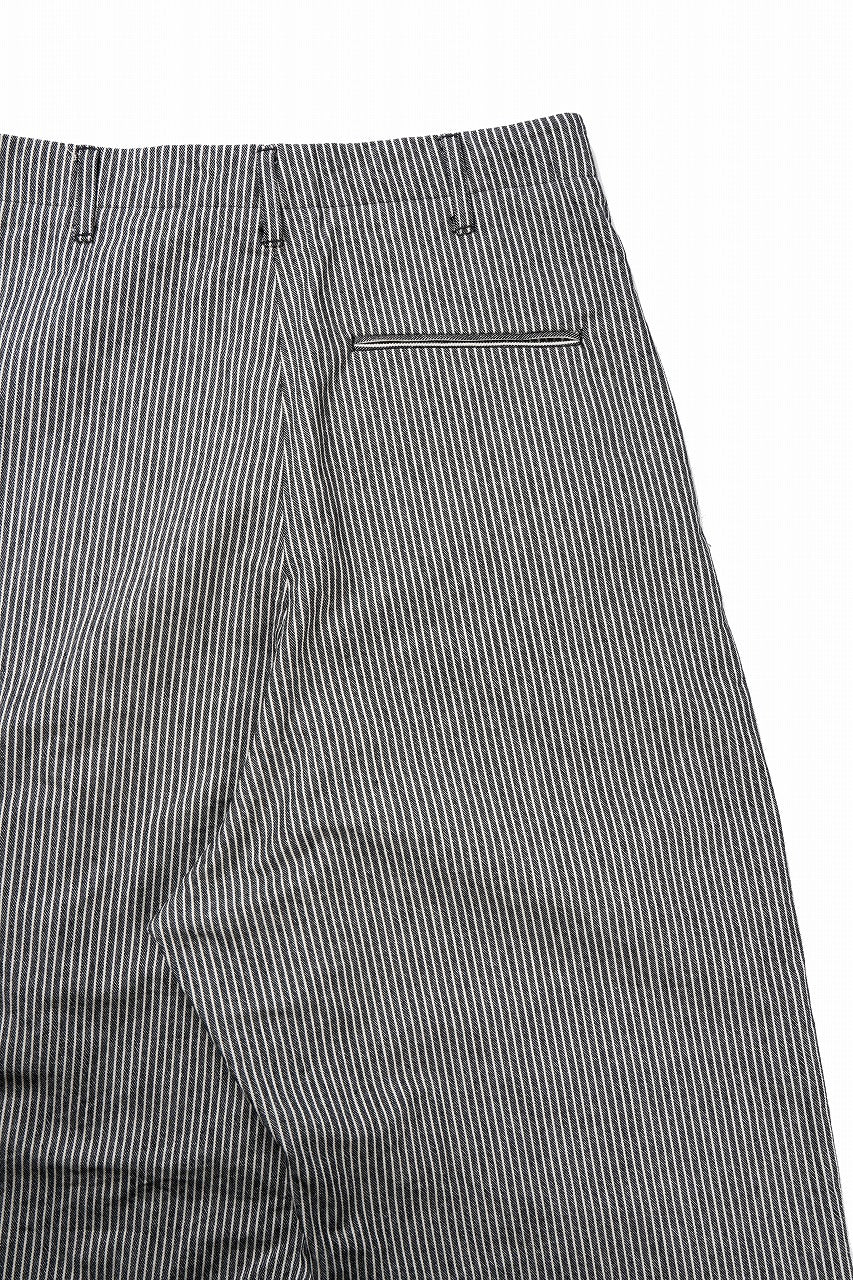 Load image into Gallery viewer, N/07 2 TUCKS WIDE TAPERED TROUSERS / SELVEDGE HICKORY STRIPES DENIM (ONE WASHED) (BLACK x WHITE)