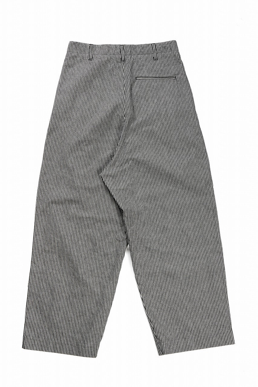 N/07 2TUCKS WIDE TAPERED TROUSERS / SELVEDGE HICKORY STRIPES