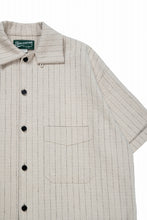画像をギャラリービューアに読み込む, N/07 OPEN COLLAR H/S SHIRT / HEAVY C/LI BUTCHER STRIPES (BEIGE)