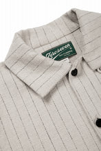 画像をギャラリービューアに読み込む, N/07 OPEN COLLAR H/S SHIRT / HEAVY C/LI BUTCHER STRIPES (BEIGE)