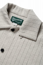 画像をギャラリービューアに読み込む, N/07 OPEN COLLAR H/S SHIRT / HEAVY C/LI BUTCHER STRIPES (BEIGE)