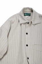 画像をギャラリービューアに読み込む, N/07 OPEN COLLAR H/S SHIRT / HEAVY C/LI BUTCHER STRIPES (BEIGE)