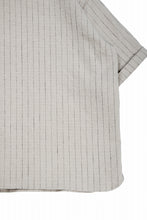 画像をギャラリービューアに読み込む, N/07 OPEN COLLAR H/S SHIRT / HEAVY C/LI BUTCHER STRIPES (BEIGE)