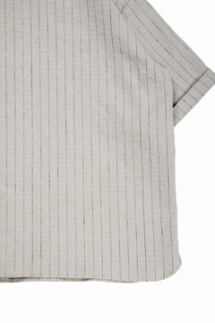画像をギャラリービューアに読み込む, N/07 OPEN COLLAR H/S SHIRT / HEAVY C/LI BUTCHER STRIPES (BEIGE)