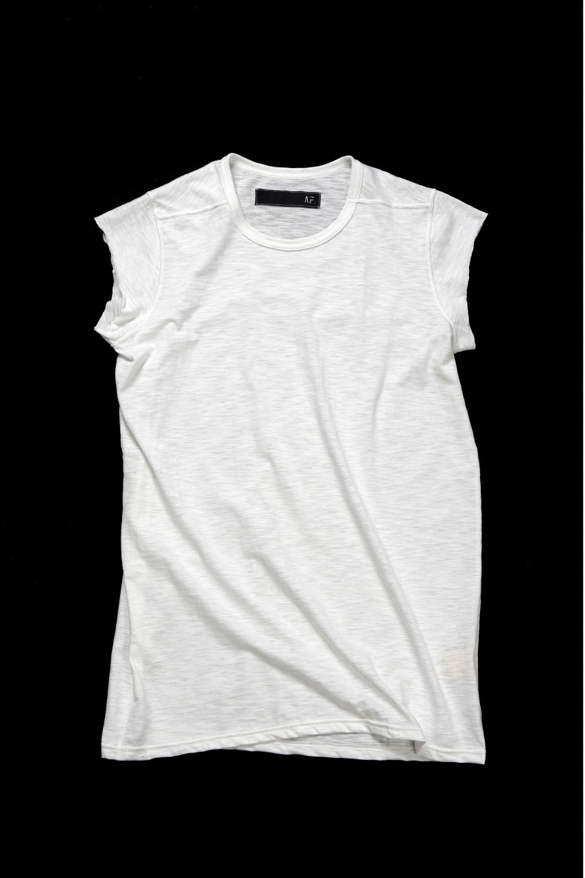 A.F ARTEFACT CUT SLEEVE T-SHIRT / SLAB L.JERSEY (WHITE)