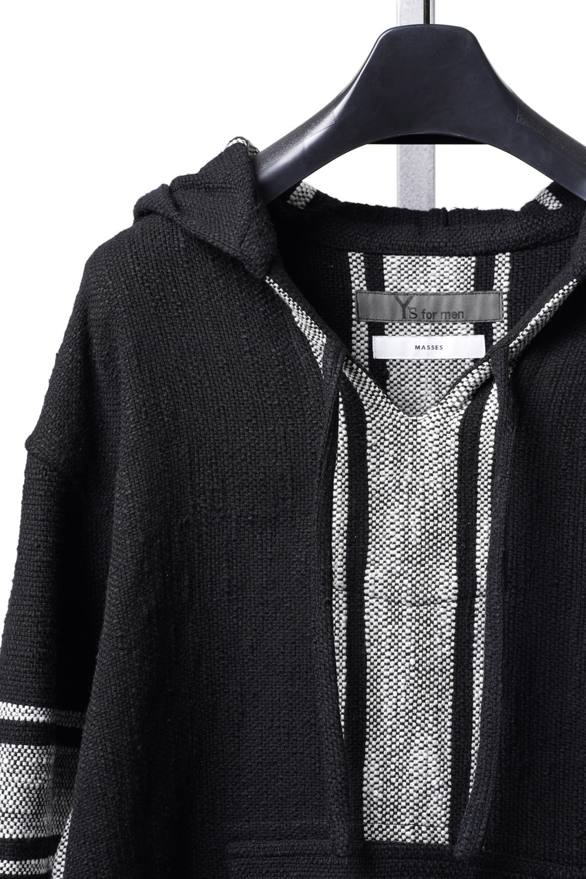 Load image into Gallery viewer, Y's for men × MASSES KHADI RUG HOODED PULLOVER (BLACK)