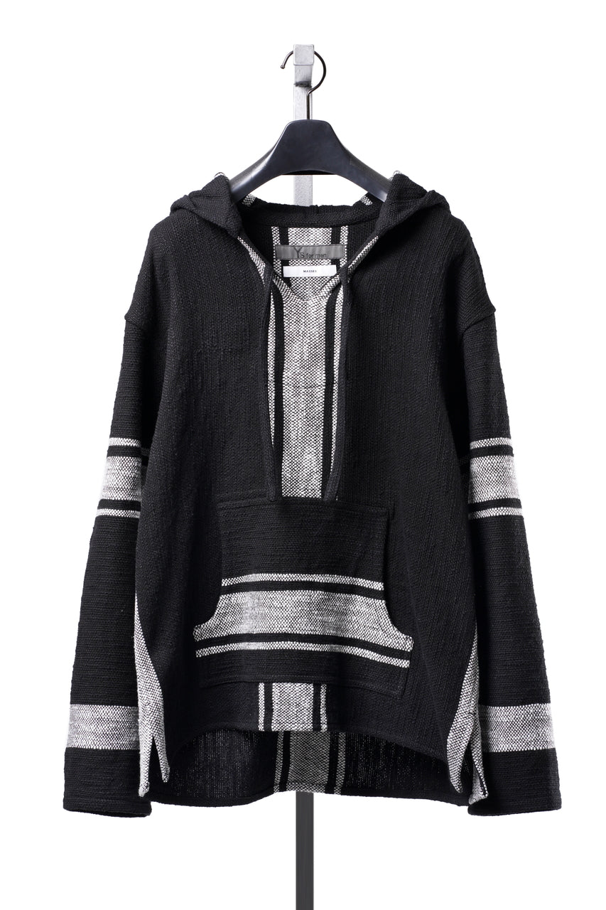 Load image into Gallery viewer, Y's for men × MASSES KHADI RUG HOODED PULLOVER (BLACK)