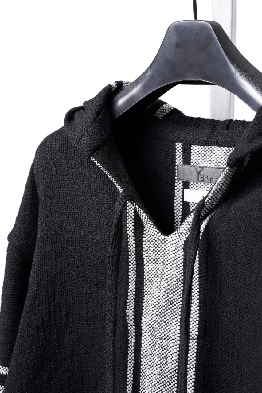 Load image into Gallery viewer, Y's for men × MASSES KHADI RUG HOODED PULLOVER (BLACK)