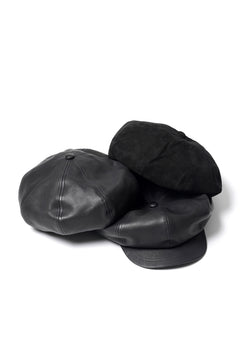 Load image into Gallery viewer, ISAMU KATAYAMA BACKLASH LEATHER BERET / KANGAROO SUEDE (BLACK)