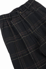 画像をギャラリービューアに読み込む, N/07 3 STITCHES WIDE TAPERED TROUSERS #2 / LIMITED WOOL TARTAN CHECK (BLACK CHECK)