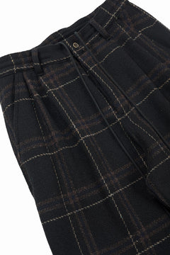 画像をギャラリービューアに読み込む, N/07 3 STITCHES WIDE TAPERED TROUSERS #2 / LIMITED WOOL TARTAN CHECK (BLACK CHECK)