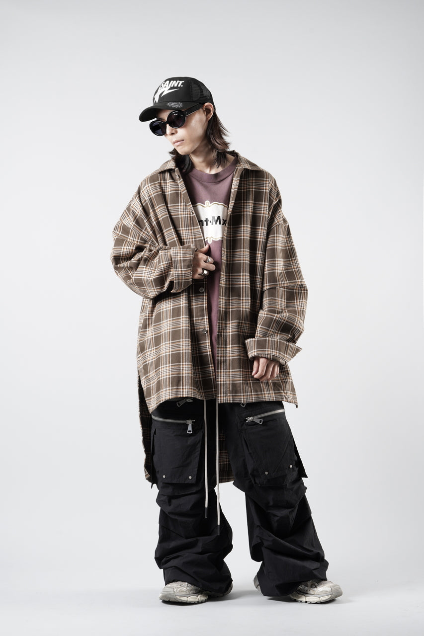 画像をギャラリービューアに読み込む, 【SAMPLE】A.F ARTEFACT LONG SHIRT / TARTAN CHECK (BROWN x BEIGE)
