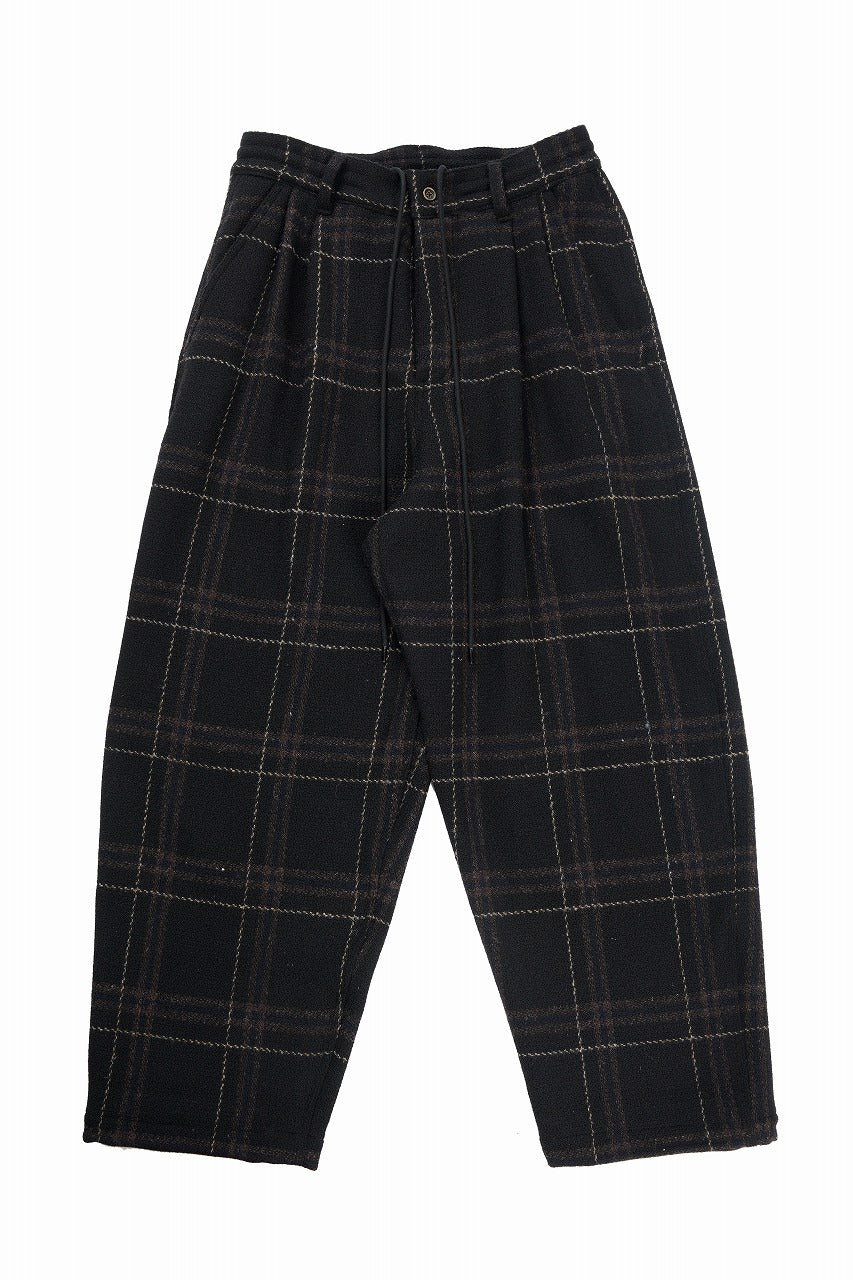 画像をギャラリービューアに読み込む, N/07 3 STITCHES WIDE TAPERED TROUSERS #2 / LIMITED WOOL TARTAN CHECK (BLACK CHECK)