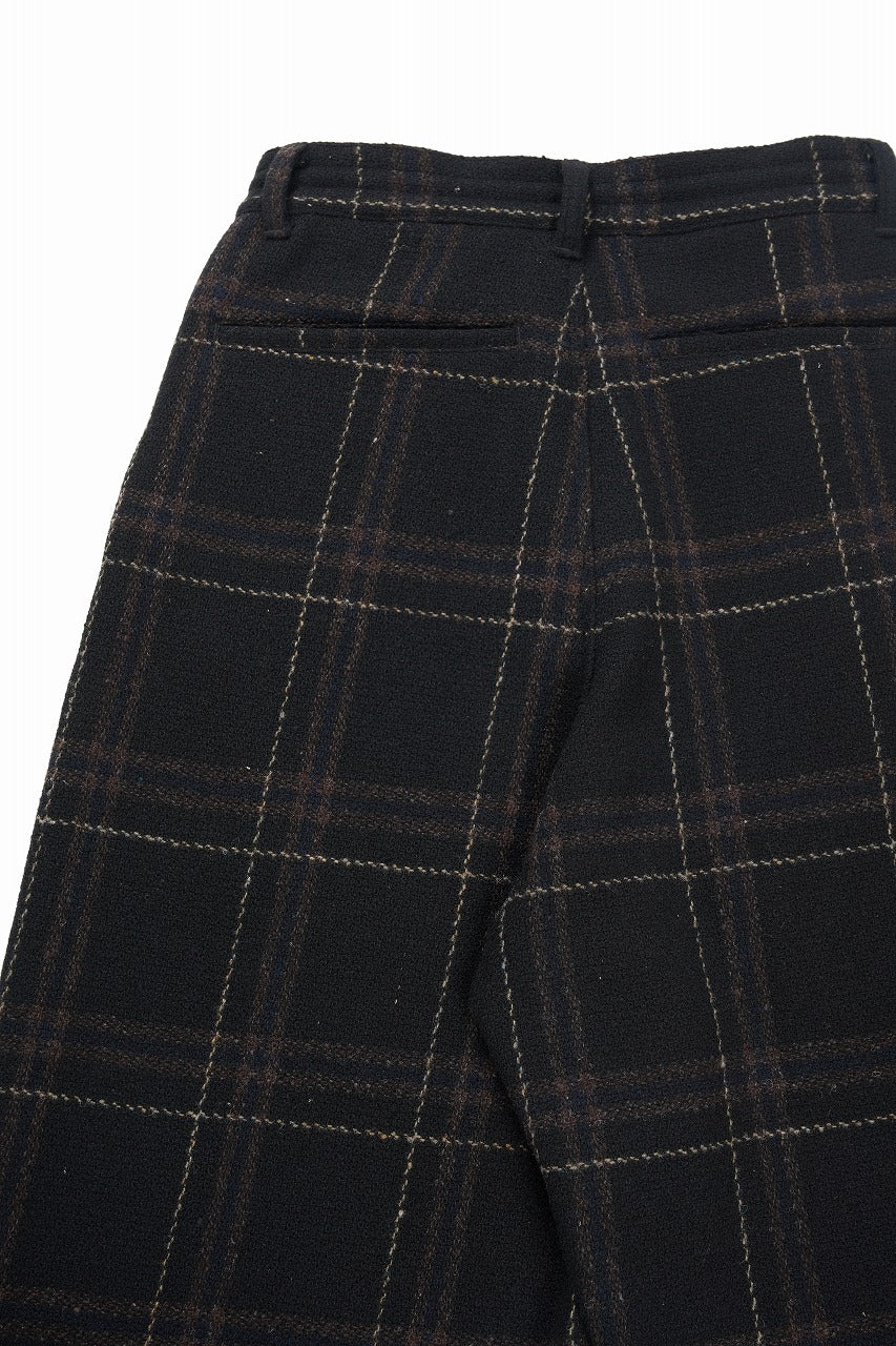 画像をギャラリービューアに読み込む, N/07 3 STITCHES WIDE TAPERED TROUSERS #2 / LIMITED WOOL TARTAN CHECK (BLACK CHECK)