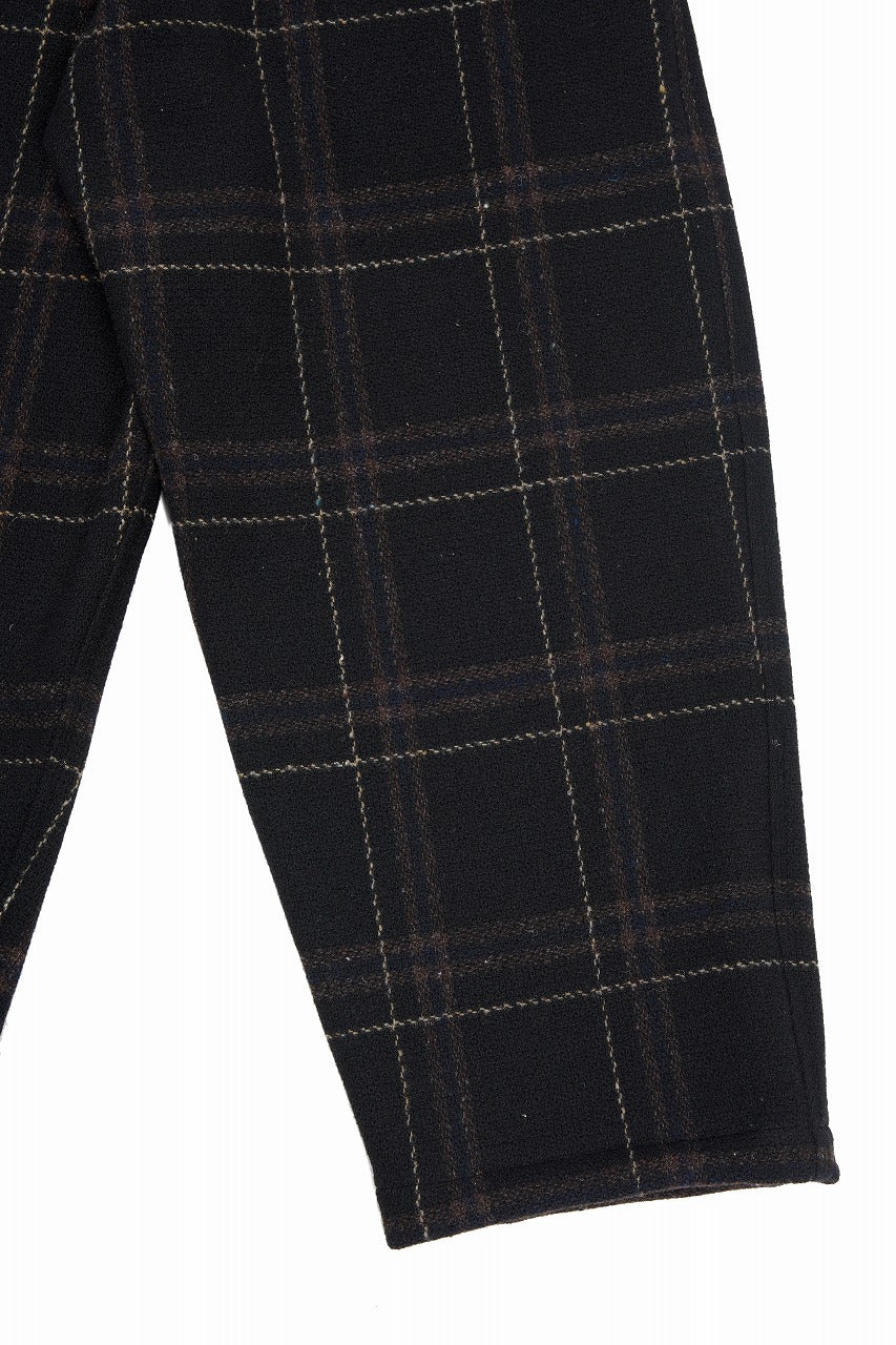 画像をギャラリービューアに読み込む, N/07 3 STITCHES WIDE TAPERED TROUSERS #2 / LIMITED WOOL TARTAN CHECK (BLACK CHECK)