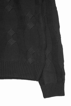 Load image into Gallery viewer, A.F ARTEFACT CABLE KNIT PULLOVER / REGULAR FIT (BLACK)