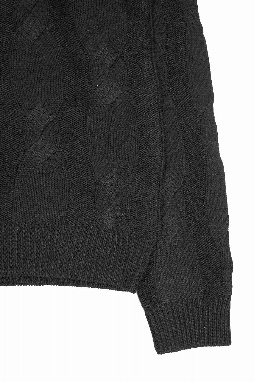 Load image into Gallery viewer, A.F ARTEFACT CABLE KNIT PULLOVER / REGULAR FIT (BLACK)