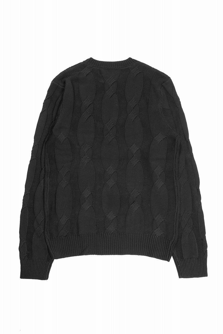 Load image into Gallery viewer, A.F ARTEFACT CABLE KNIT PULLOVER / REGULAR FIT (BLACK)