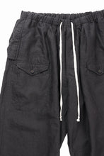 Load image into Gallery viewer, KLASICA "SNOW" CAMO STYLE STRING BIG PANTS / WASHI &amp; LINEN HIGH DENSITY LIGHT WEIGHT WEATHER (BLACK)