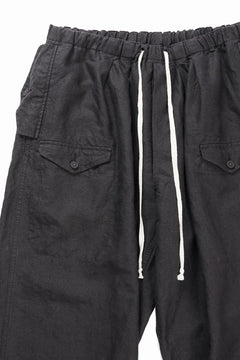 Load image into Gallery viewer, KLASICA "SNOW" CAMO STYLE STRING BIG PANTS / WASHI &amp; LINEN HIGH DENSITY LIGHT WEIGHT WEATHER (BLACK)