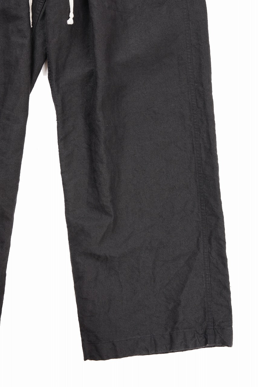 Load image into Gallery viewer, KLASICA "SNOW" CAMO STYLE STRING BIG PANTS / WASHI &amp; LINEN HIGH DENSITY LIGHT WEIGHT WEATHER (BLACK)