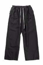 Load image into Gallery viewer, KLASICA "SNOW" CAMO STYLE STRING BIG PANTS / WASHI &amp; LINEN HIGH DENSITY LIGHT WEIGHT WEATHER (BLACK)