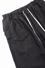 Load image into Gallery viewer, KLASICA "SNOW" CAMO STYLE STRING BIG PANTS / WASHI &amp; LINEN HIGH DENSITY LIGHT WEIGHT WEATHER (BLACK)
