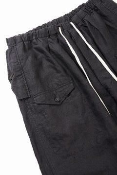 Load image into Gallery viewer, KLASICA "SNOW" CAMO STYLE STRING BIG PANTS / WASHI &amp; LINEN HIGH DENSITY LIGHT WEIGHT WEATHER (BLACK)